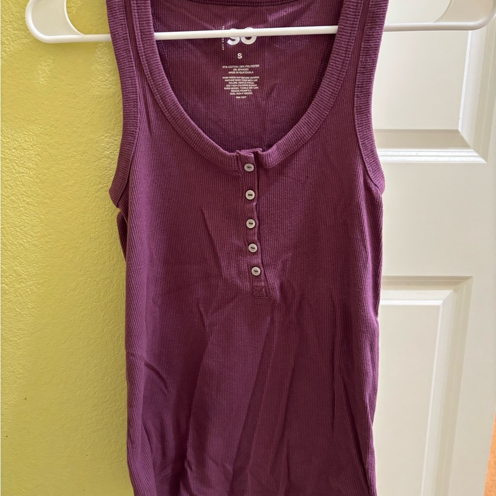 Purple and Green Sleeveless Top